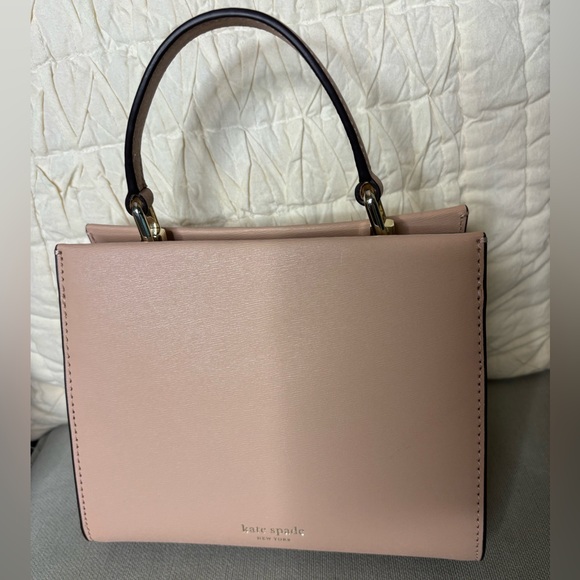 Kate spade pink leather pearl and gold flower embellished mini crossbody tote - Picture 8 of 13